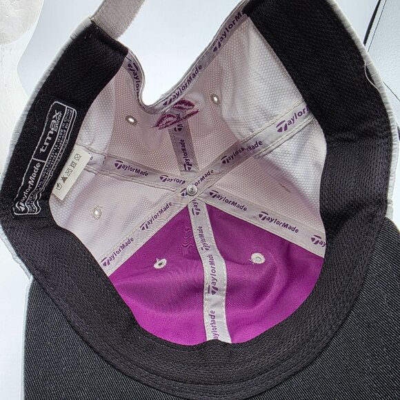 TaylorMade Womens Adjustable Gray Hat Embroidered Logo Floral Accent Golf Casual - Picture 6 of 9
